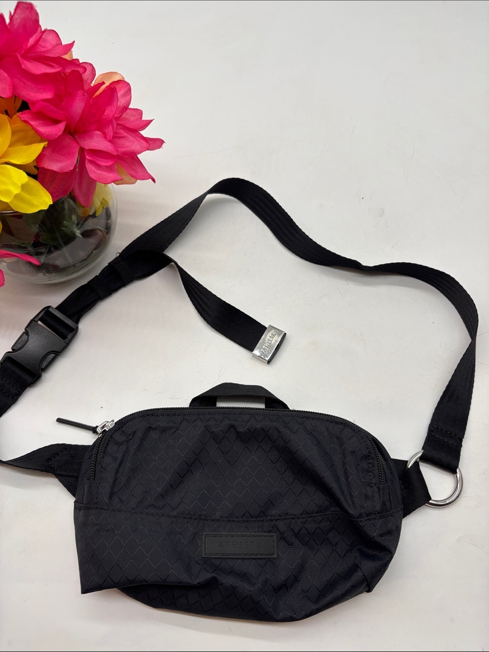 Athleta Black Diamond-Textured Belt Bag